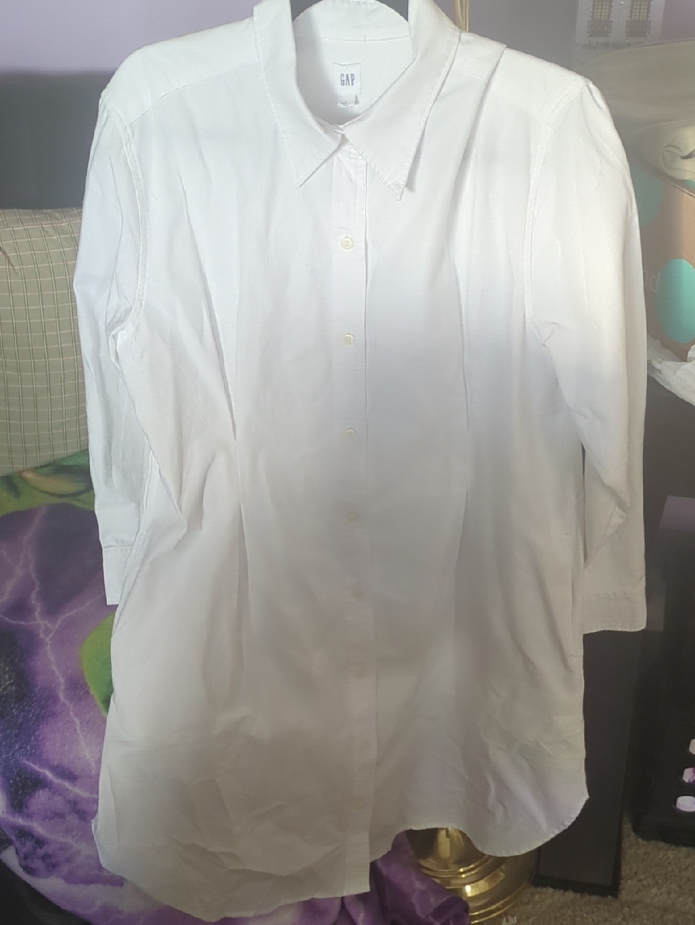 GAP Women's White Button-Down Dress